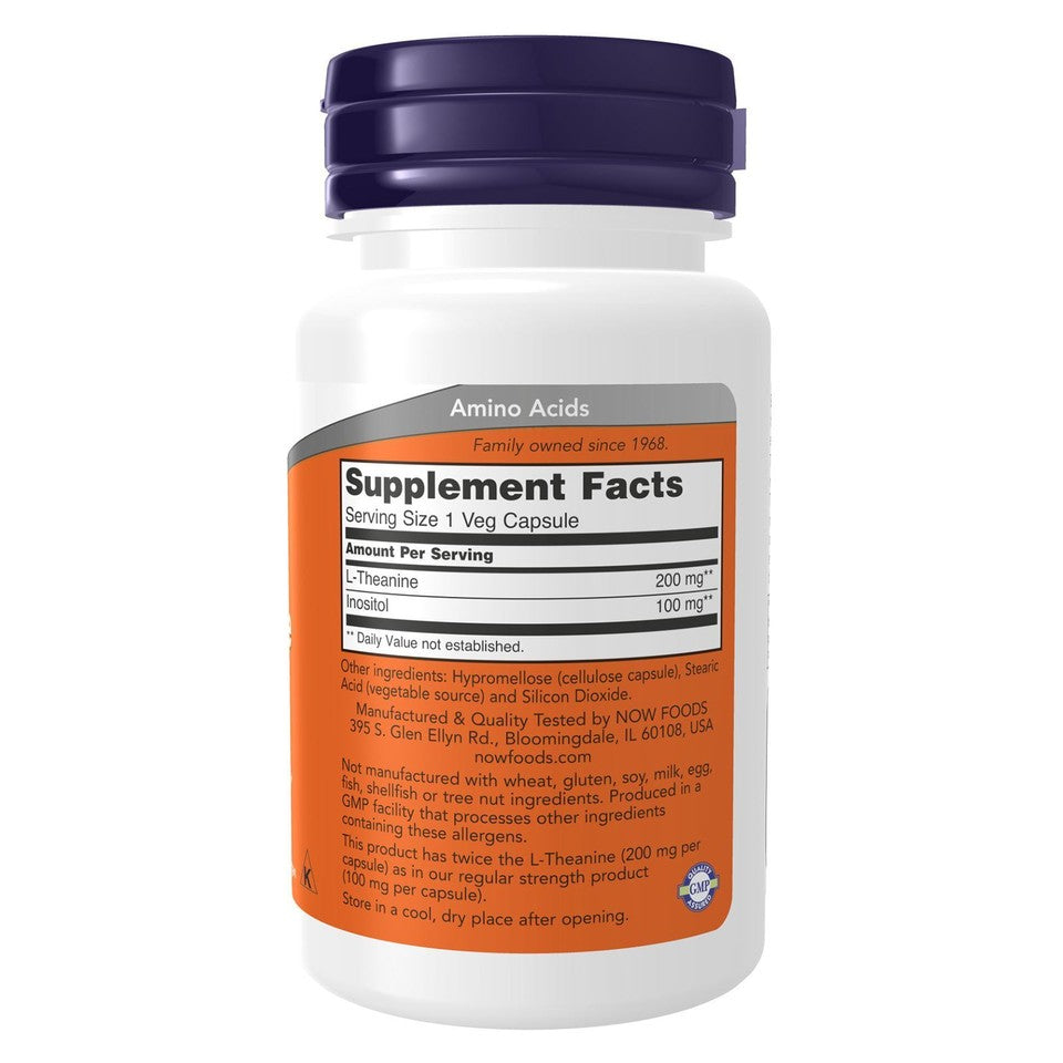 NOW Foods, L-Theanine, 60 Veg Capsules